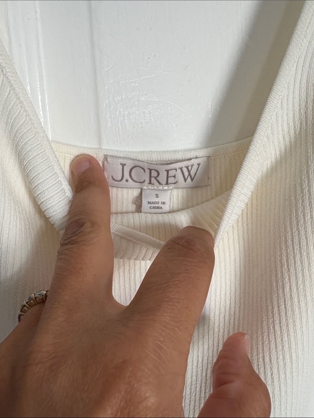 J. Crew Cream Ribbed Tank Mini Dress - Picture 2 of 3